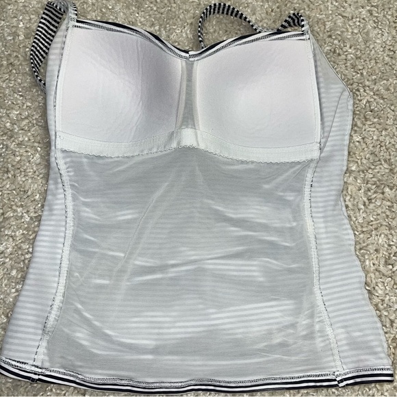bond-eye Tankini Top Size 8 US White Grey Striped Twist Front  NipTuck Australia - Picture 7 of 11